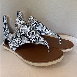 Faux snake skin sandals